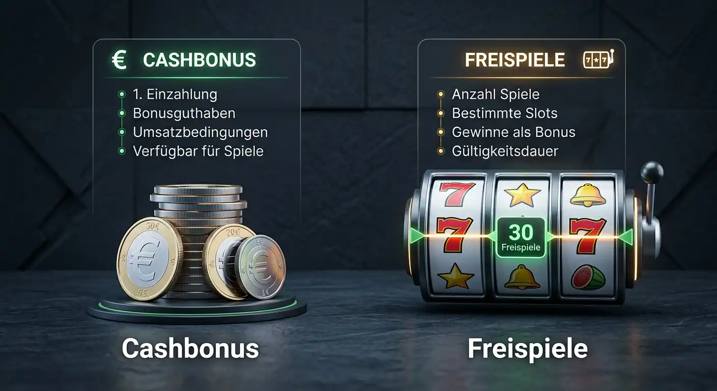 Cashbonus vs. Freispiele: Zwei Bonustypen im Vergleich