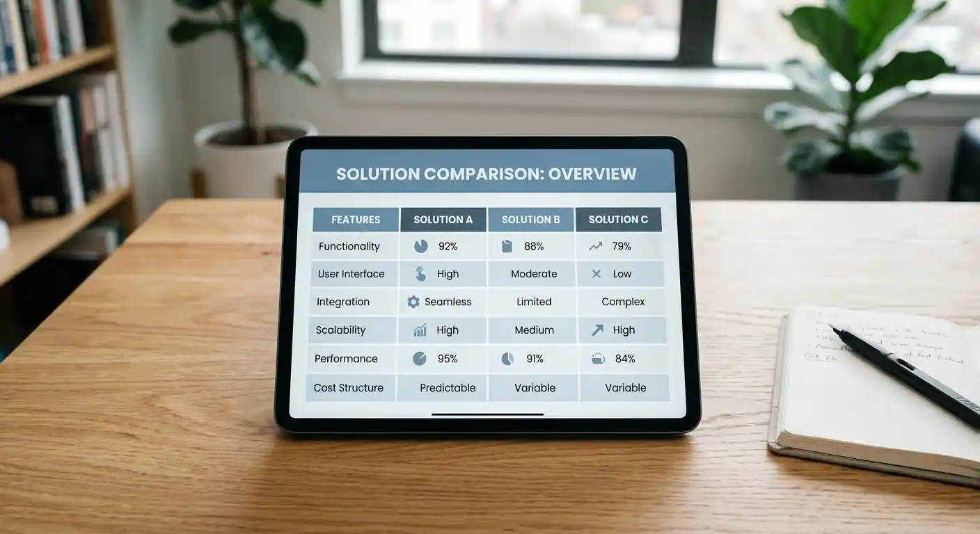 Vergleichstabelle auf einem Tablet mit neutraler Casino-Benutzeroberfläche im Hintergrund