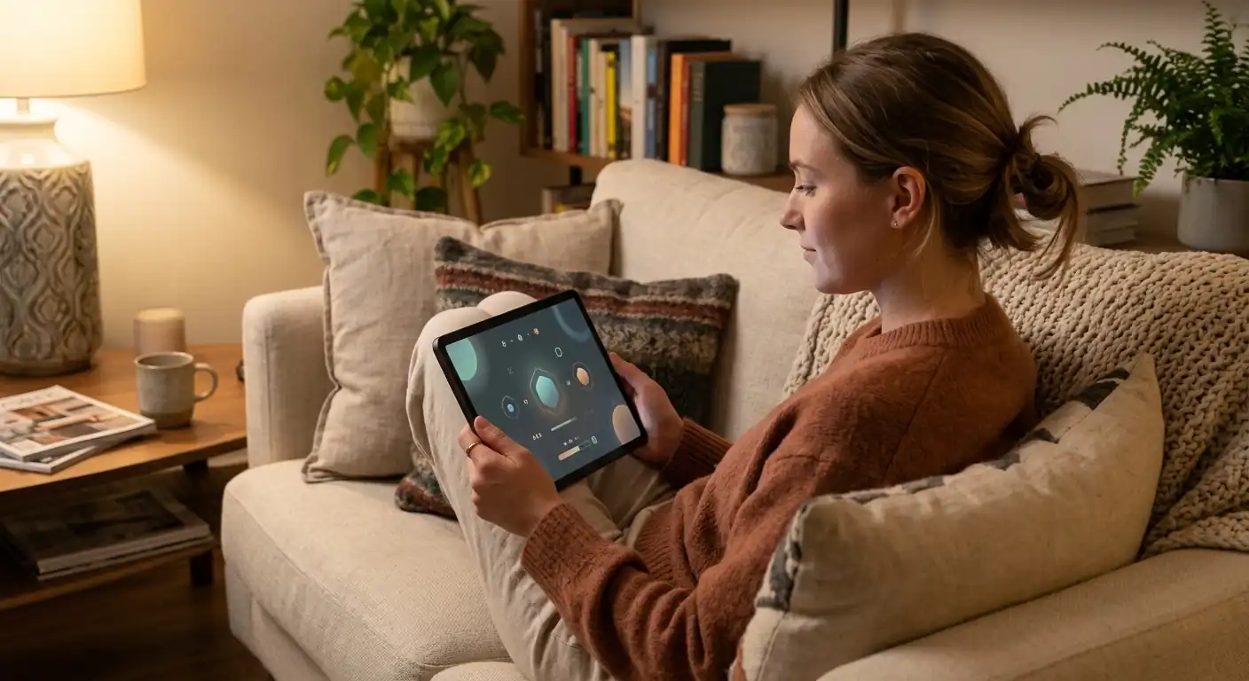 Entspanntes Spielen im Demo-Modus eines Slots am Tablet ohne Echtgeldeinsatz