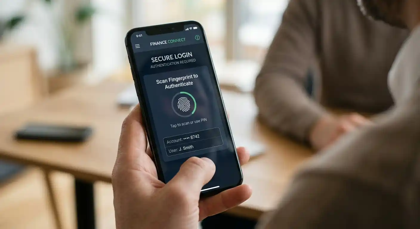 Smartphone mit Giropay-Zahlungsbildschirm und Banking-App Authentifizierung