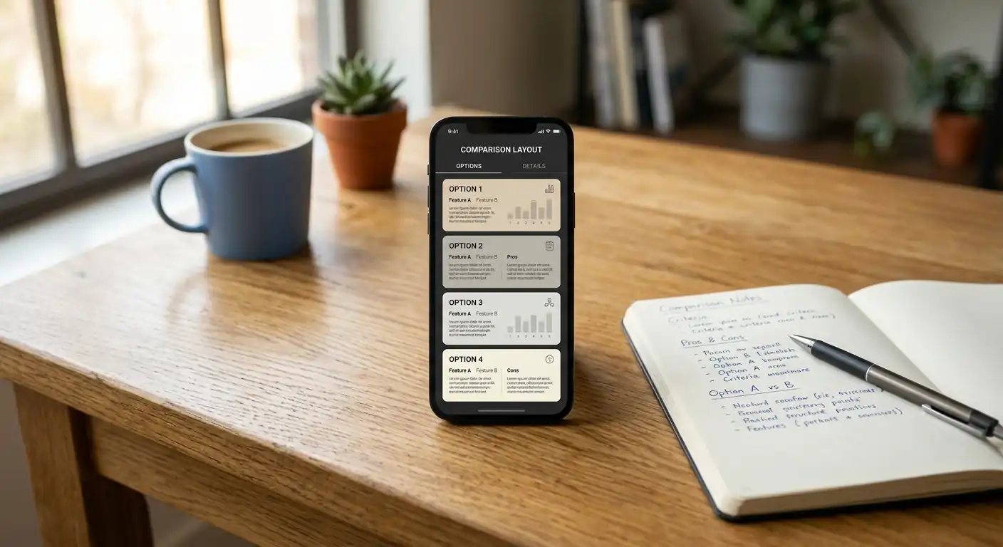 Vergleich erlaubter Handy-Anbieter für Echtgeld-Automatenspiele nebeneinander