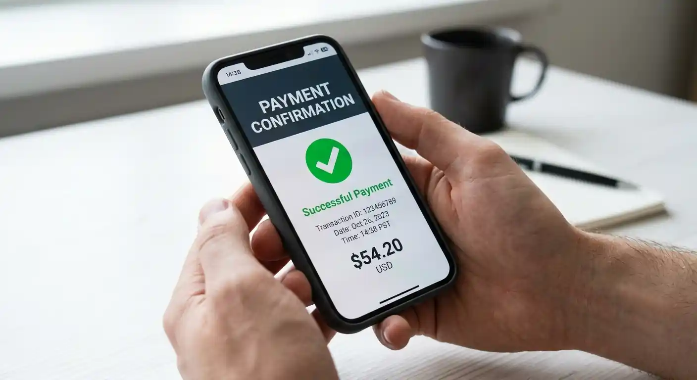 Smartphone mit geöffneter MiFinity-App und Autorisierungsbildschirm