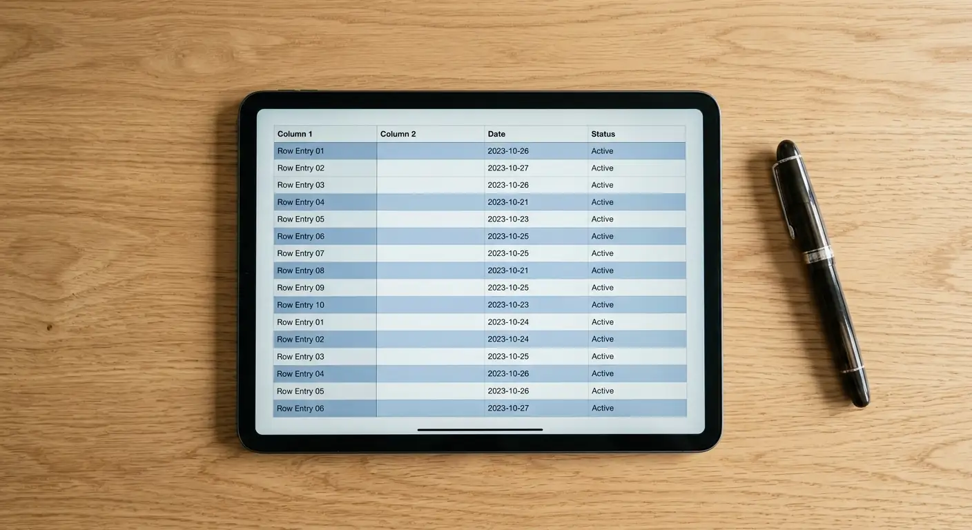 Vergleichstabelle auf einem Tablet mit Bonus-Übersicht