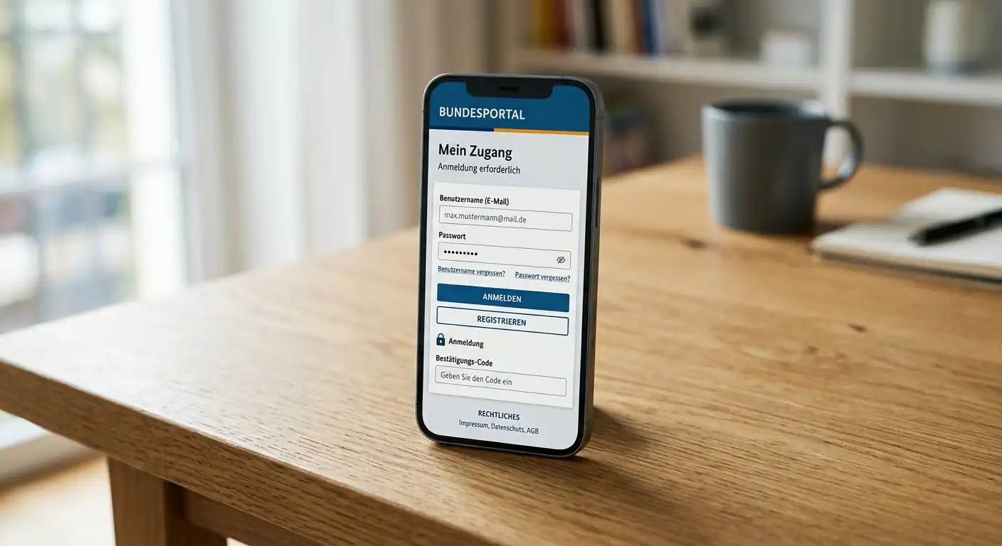 Smartphone zeigt OASIS Selbstsperre-Portal mit deutscher Benutzeroberfläche