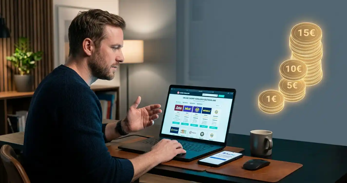 Online Casino mit 1, 5, 10 und 15 Euro Mindesteinzahlung $CY$