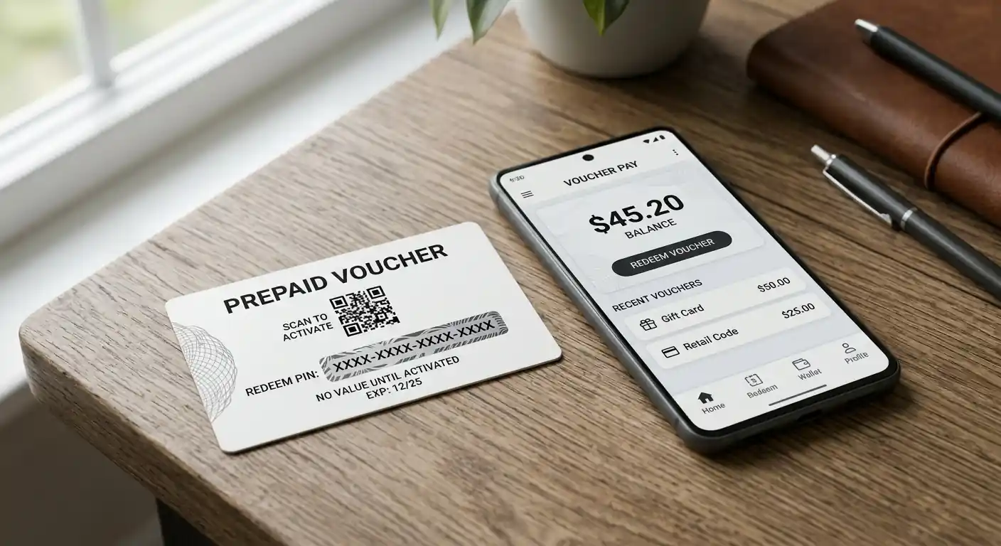 Paysafecard Prepaid-Voucher und Mobile App mit PIN-Code-Verwaltung