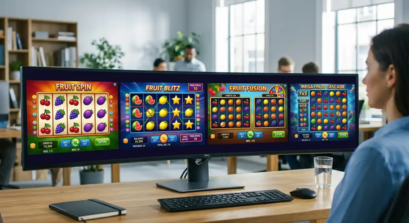 Vier verschiedene Sizzling-Hot-Varianten als Slot-Walzen nebeneinander dargestellt