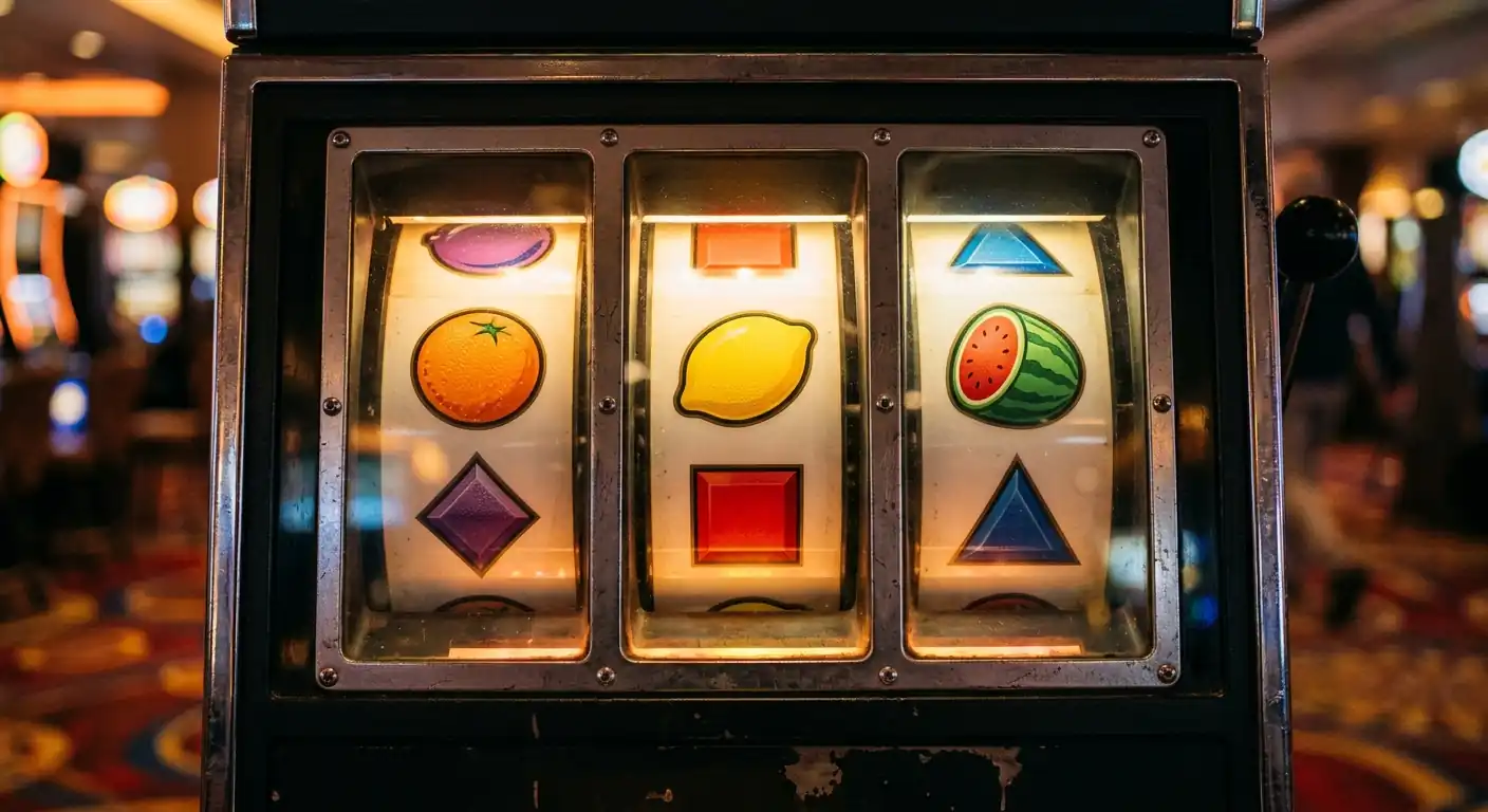 Generische Walzen eines Spielautomaten mit abstrakten Symbolen ohne Markenzeichen