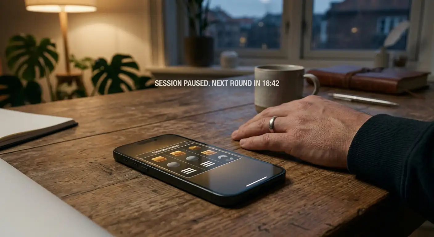 Spielerschutz mit Zeitlimit und Pause am Handy beim Automatenspiel