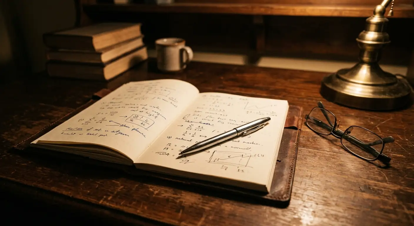 Notizblock mit Stift und gedruckten Bonusbedingungen auf einem Schreibtisch