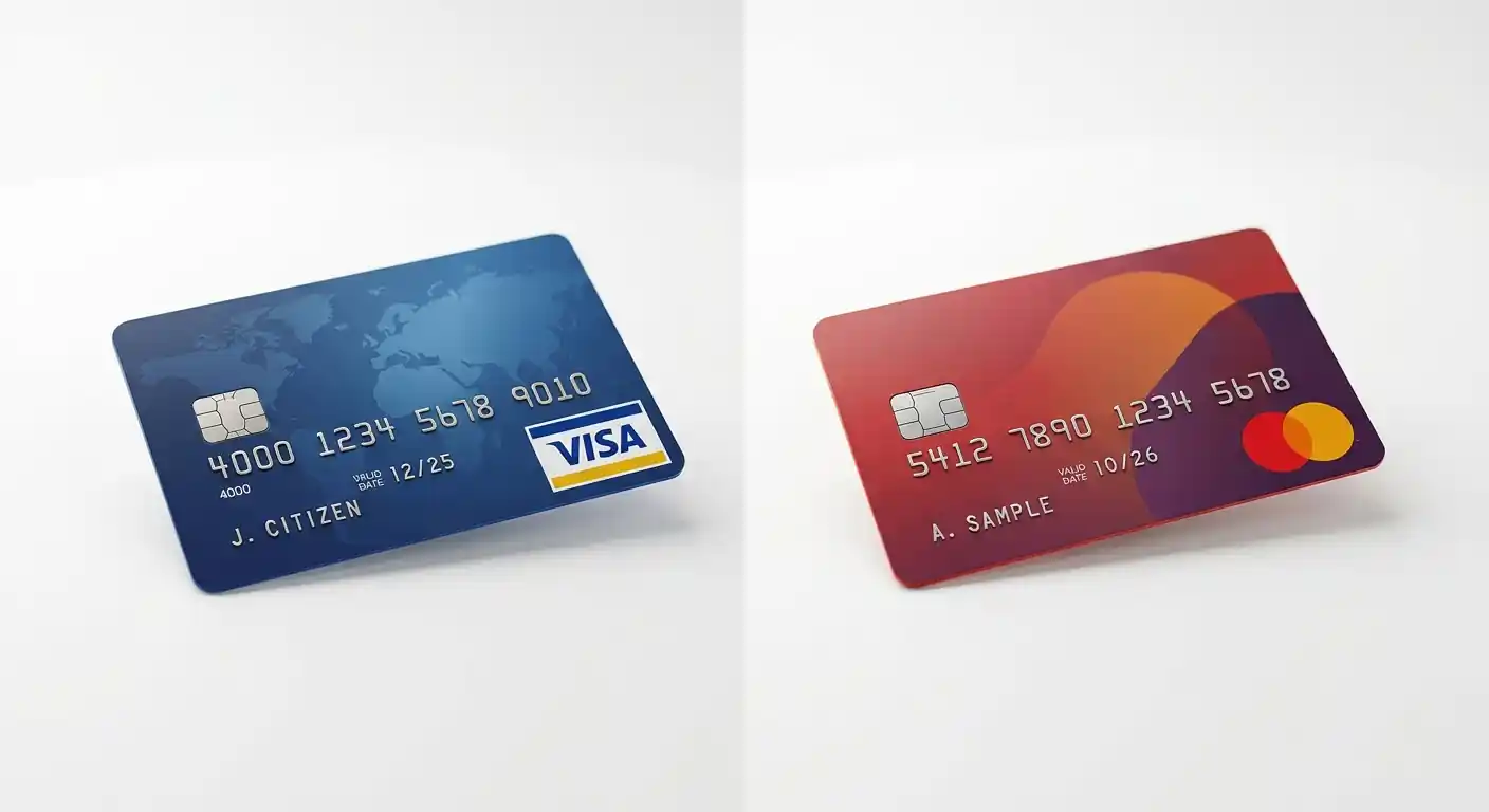 Visa und Mastercard Karten im direkten Vergleich