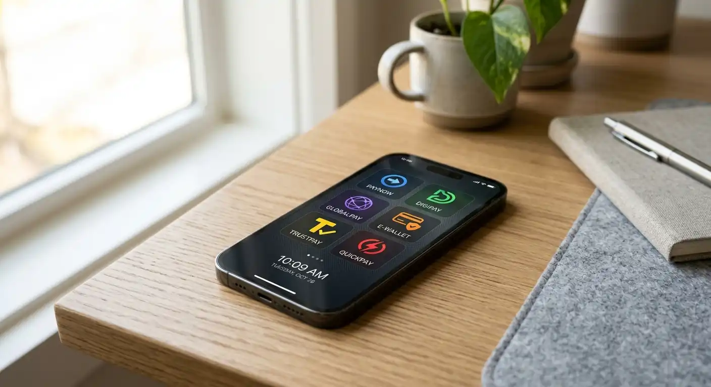 Smartphone mit verschiedenen Zahlungs-Apps auf dem Bildschirm
